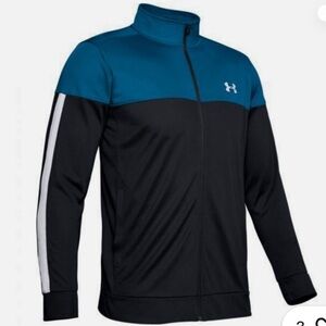 Under Armour Men’s Sport Style Pique Fitted Track Jacket In Navy Size Large.